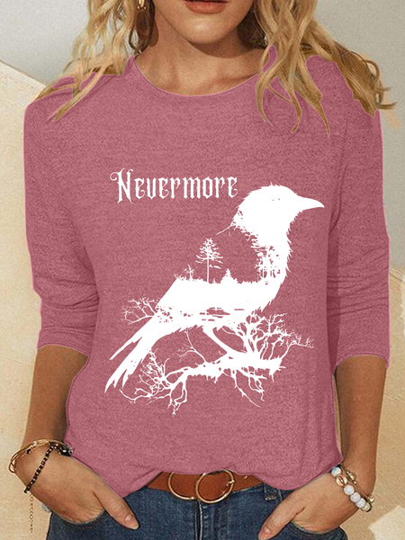 

The Raven Nevermore Casual Long Sleeve Shirt, Watermelon, Long sleeves