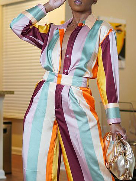Urban Striped Printing Loosen Shirt, As picture, Blouses and Shirts