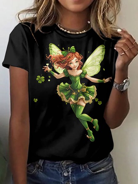 

Vintage St. Patrick's Day Animal Crew Neck Short Sleeve T-shirt, Black, T-shirts