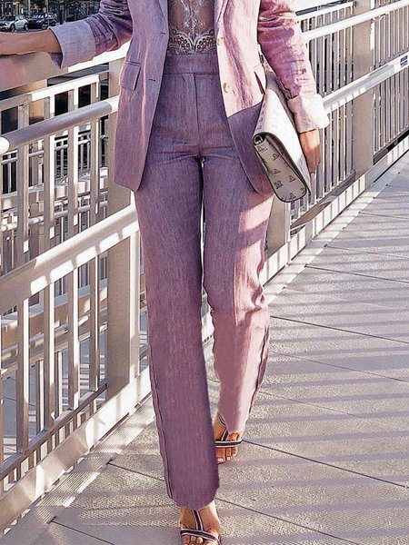 Urban Plain Straight Pants, Pink, Pants