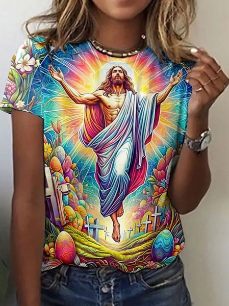 

Regular Fit Crew Neck T-Shirt, Blue, T-shirts