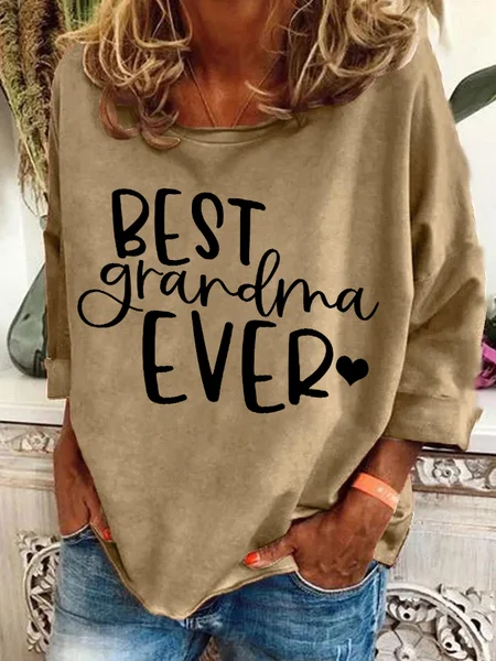 

Best Grandma Ever Casual Sweatshirt, Khaki, Hoodies&Sweatshirts