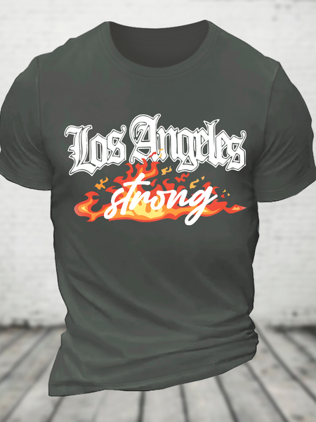 

Los Angeles Strong Forest Fire Awareness Cotton T-Shirt, Deep gray, T-shirts