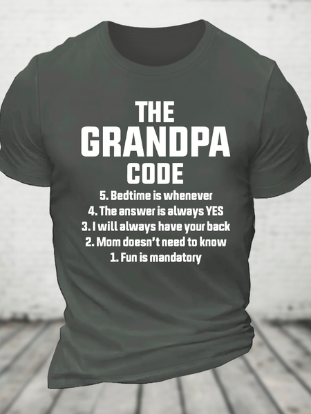 

The Grandpa Code Funny Grandpa Cotton T-Shirt, Deep gray, T-shirts