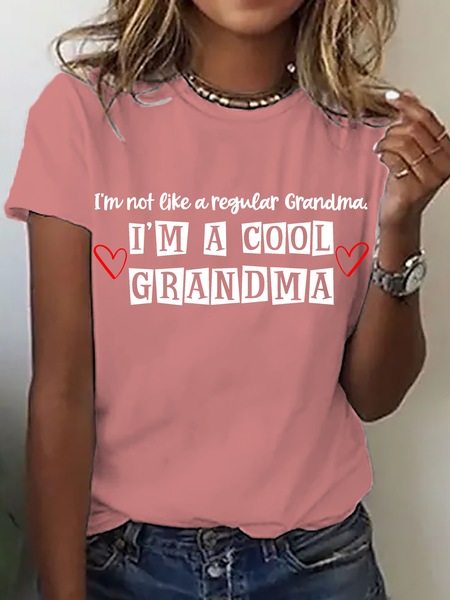 

I'm Not Like A Regular Grandma I'm A Cool Grandma Cotton T-Shirt, Orange pink, T-shirts