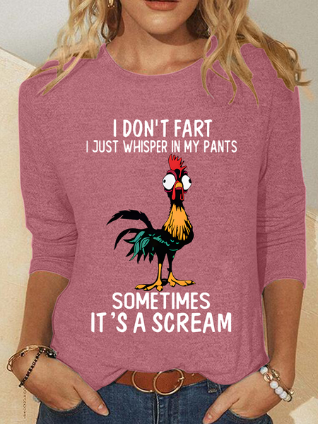 

I Don't Fart Funny Fart Casual Long Sleeve Shirt, Watermelon, Long sleeves