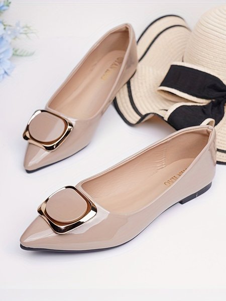 

Pu Plain All Season Urban Shallow Shoes, Apricot, Flats
