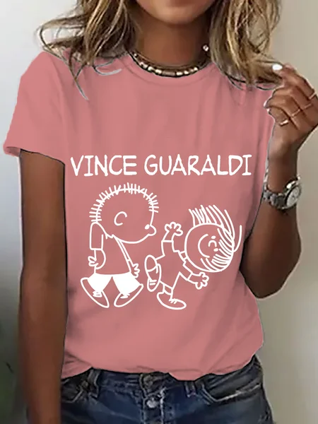 Vince Guaraldi Cotton T-Shirt, Orange pink, T-shirts