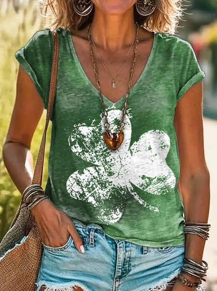

Women's Ombre Short Sleeve Tee T-shirt V Neck Casual Summer Top, Green, T-Shirts