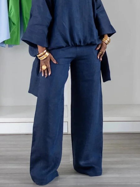 Urban Plain Fashion Pants, Blue, Pants