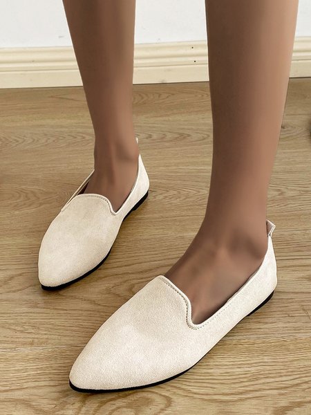

All Season Plain Shallow Shoes, Beige, Flats