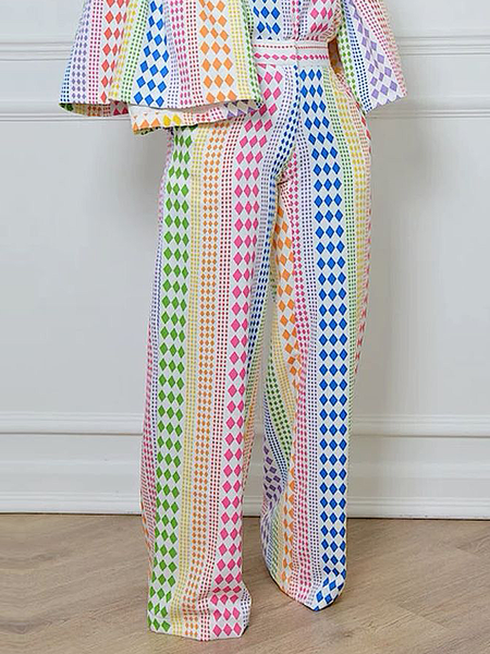 

Urban Polka Dots Straight Pants, As picture, Pants