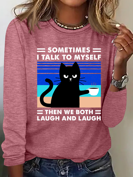 

Sometimes I Talk To Myself Casual Long Sleeve Shirt, Watermelon, Long sleeves
