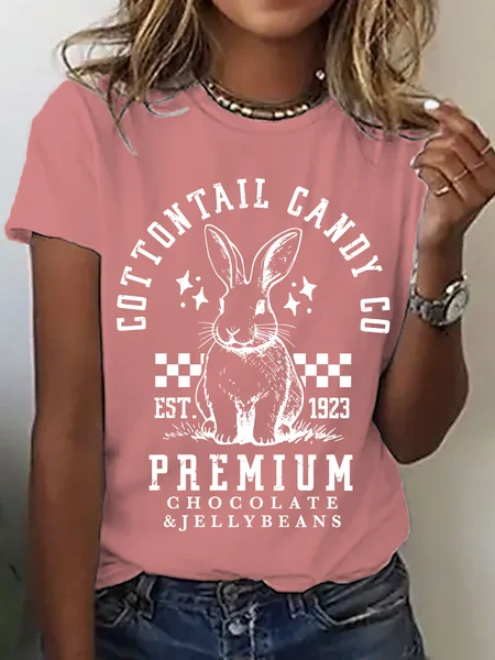 

Cottontail Candy Company Easter Cotton T-Shirt, Orange pink, T-shirts