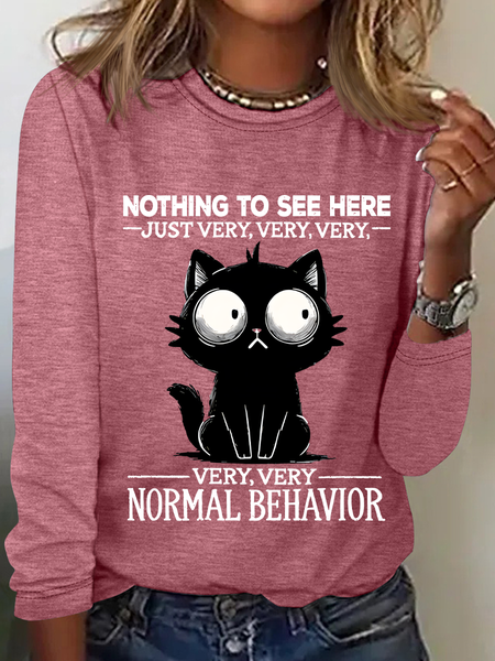 

Nothing To See Here Casual Long Sleeve Shirt, Watermelon, Long sleeves