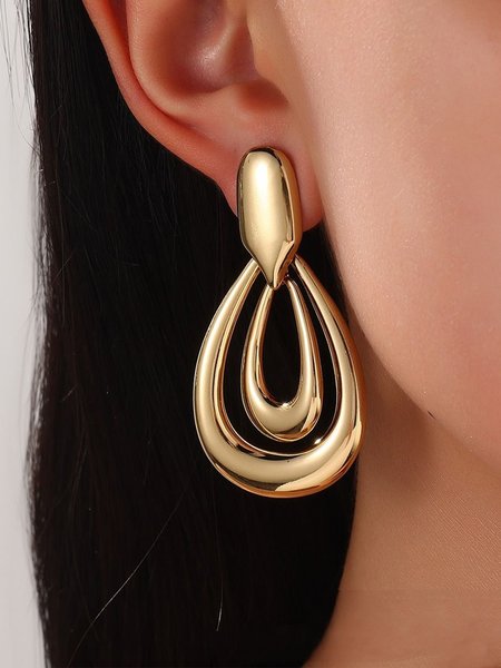 

Urban Geometric Dangle, Golden, Earrings