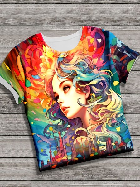 

Vintage Animal Crew Neck Short Sleeve T-shirt, Orange, T-shirts