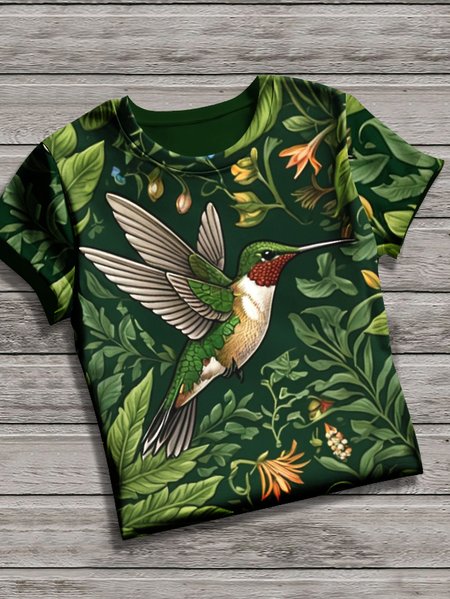 

Vintage Animal Crew Neck Short Sleeve T-shirt, Green, T-shirts