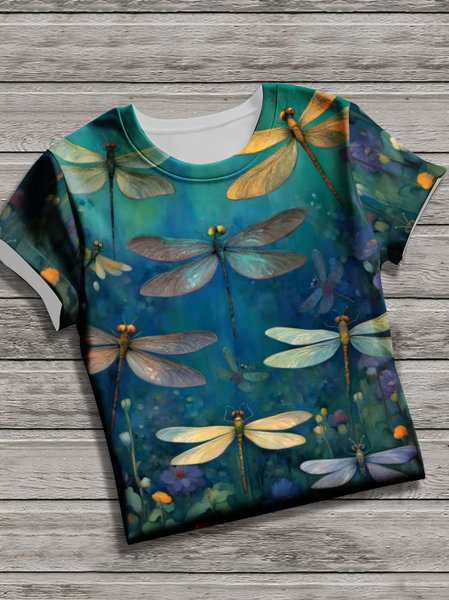 

Vintage Animal Crew Neck Short Sleeve T-shirt, Lake blue, T-shirts