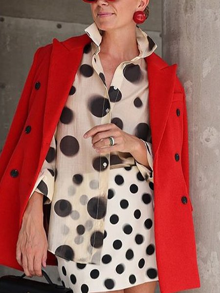 

Casual Polka Dots Printing Loosen Shirt, As picture, Blouses and Shirts