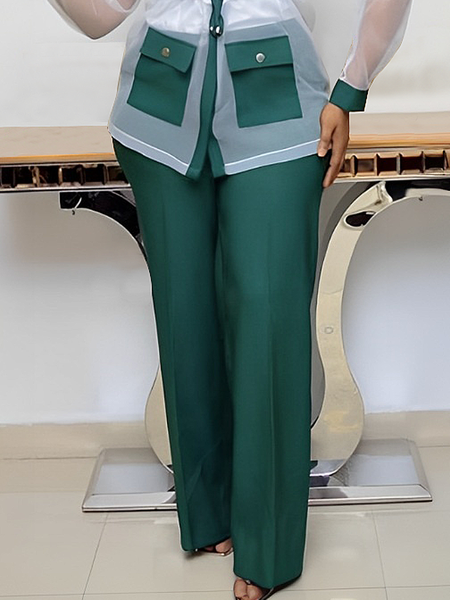 

Urban Plain Straight Pants, Green, Pants