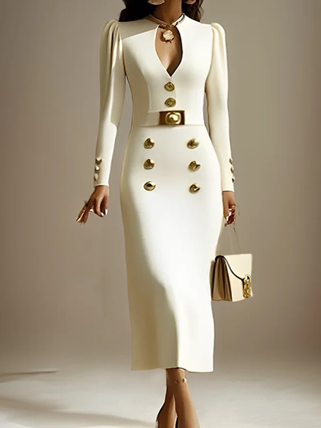 

Plus Size Elegant Feather Dress, Off white, Plus Dresses