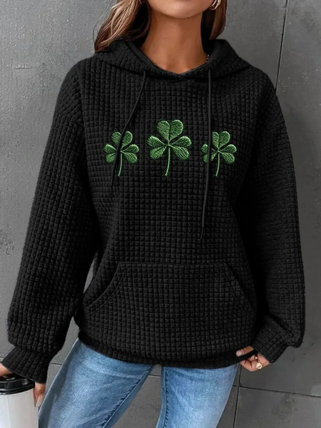 

Women's St. Patrick's Day Print Casual Hoodie, Black, Hoodies&Sweatshirts
