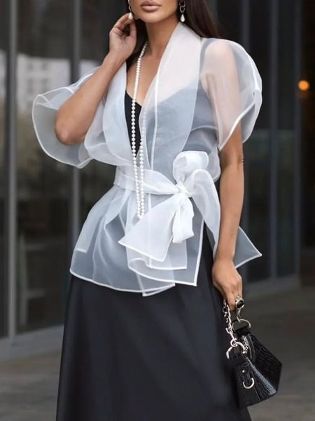 

Urban Organza Plain Kimono, White, Kimonos
