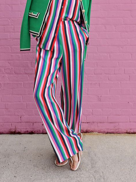 

Casual Striped Fashion Pants, As picture, Pants