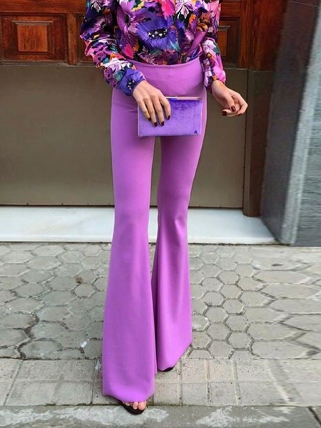 

Urban Plain Fashion Pants, Purple, Pants