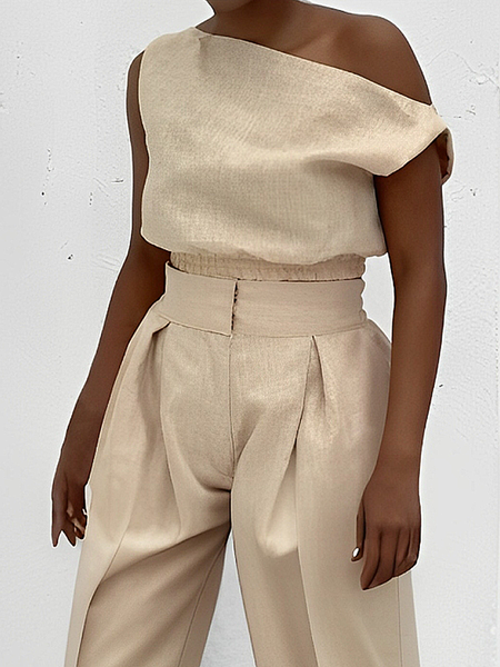 

Urban Plain Asymmetrical Blouse, Apricot, Blouses and Shirts