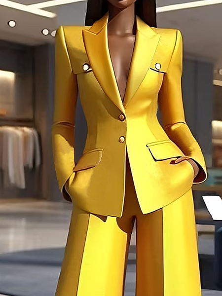 

Urban Plain Blazer, Yellow, Blazers