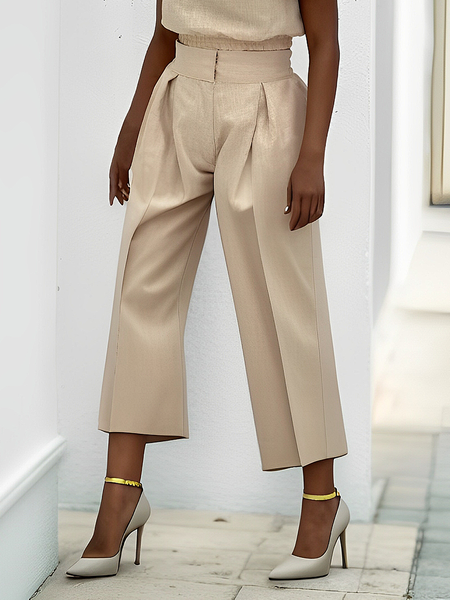 

Urban Plain Straight Pants, Apricot, Pants