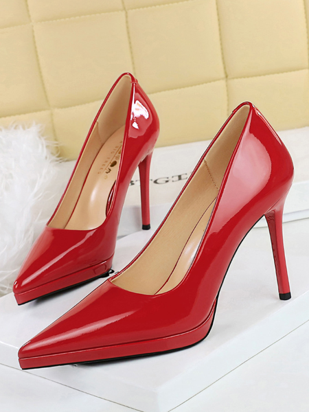 

Leather Urban Plain All Season Flat, Red, Heels
