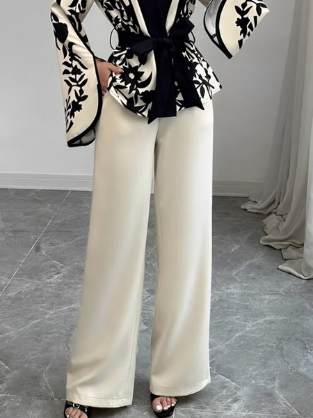 Elegant Plain Wide Leg Pants, As picture, Pants