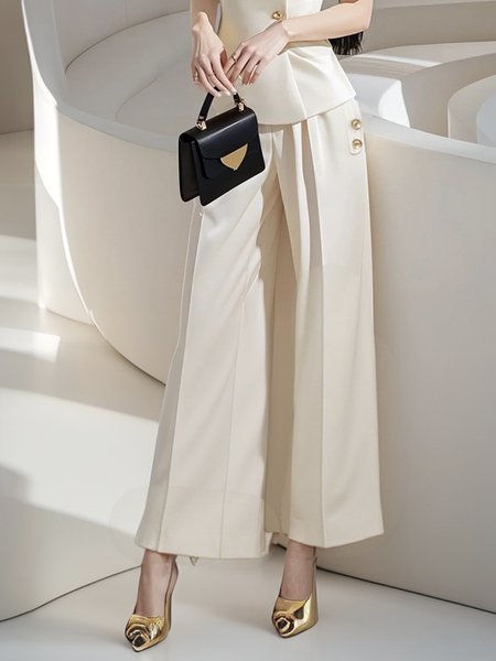 

Urban Plain Pockets Fashion Pants, As picture, Pants