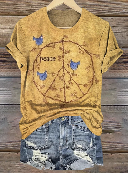 

Cotton Vintage Regular Fit Floral T-Shirt, Yellow, T-shirts