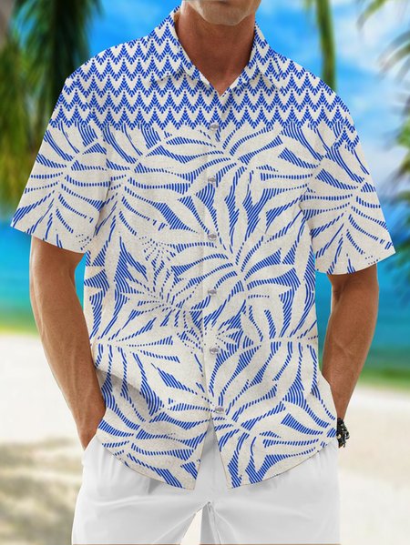 Moisture Wicking Floral Chest Pocket Hawaiian Shirt SHORT SLEEVE SHIRTS