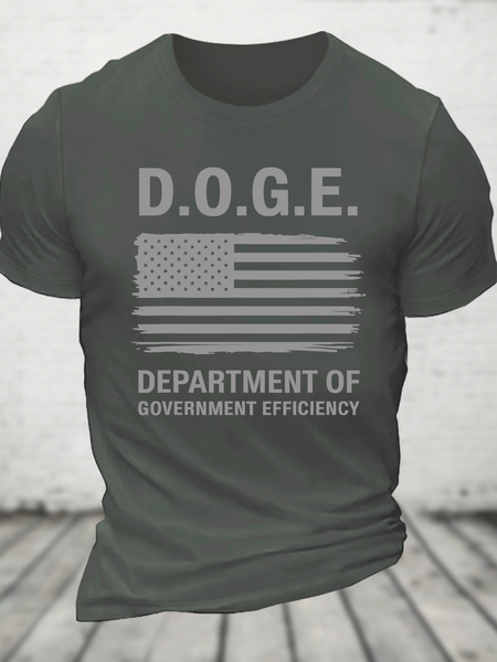 

D.O.G.E. Government Department Efficiency Cotton T-Shirt, Deep gray, T-shirts