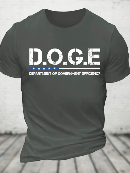 

D.O.G.E. Government Department Efficiency Cotton T-Shirt, Deep gray, T-shirts