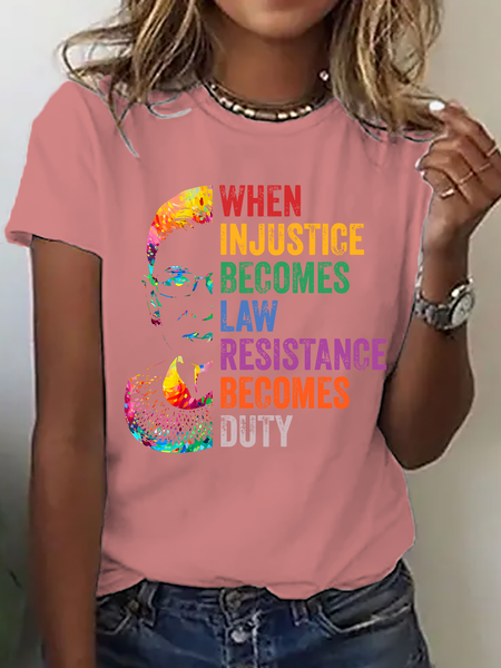 

When Injustice Becomes Law, Resist, Resistance,Shirt, Notorious Rbg Shirt, Political Or Protest T-Shirt, Supreme Court Notorious RBG Cotton T-Shirt, Orange pink, T-shirts