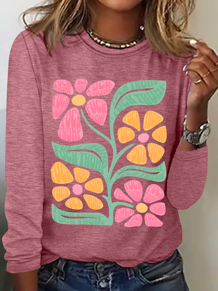 

Subtle Fuck Trump Flower Tee Shirt, Anti Trump Floral Comfort Colors® Tee Shirt Gift For Democrat, Fuck Trump Progressive Liberal Flower Tee Casual Long Sleeve Shirt, Watermelon, Long sleeves
