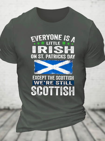 

Irish On St Patricks Day Except Scottish Cotton T-Shirt, Deep gray, T-shirts