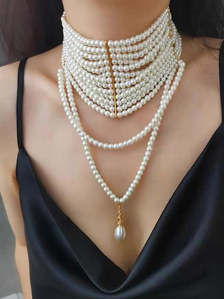 

Elegant Pearl Layer Sets, Golden, Necklaces