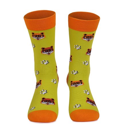 

Cute animals, cats and dogs, color blocked mid-term cotton socks, Yellow, Socks & Tights