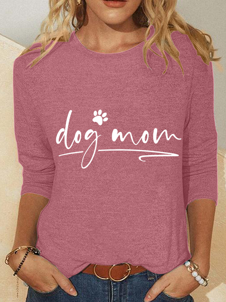 

Dog Mom Casual Long Sleeve Shirt, Watermelon, Long sleeves