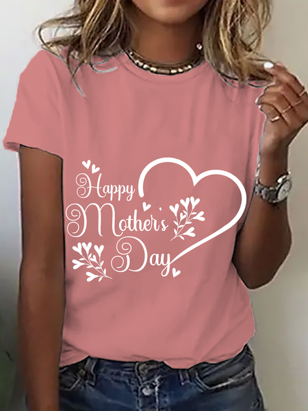 

Happy Mother's Day Cotton T-Shirt, Orange pink, T-shirts