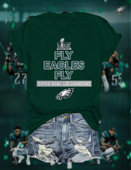 

Fly Eagles Fly Football 2025 Champion T-shirt, Dark green, T-shirts
