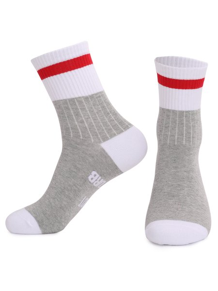 

Slogan Color blocked Mid tube Game Socks, Gray, Socks & Tights