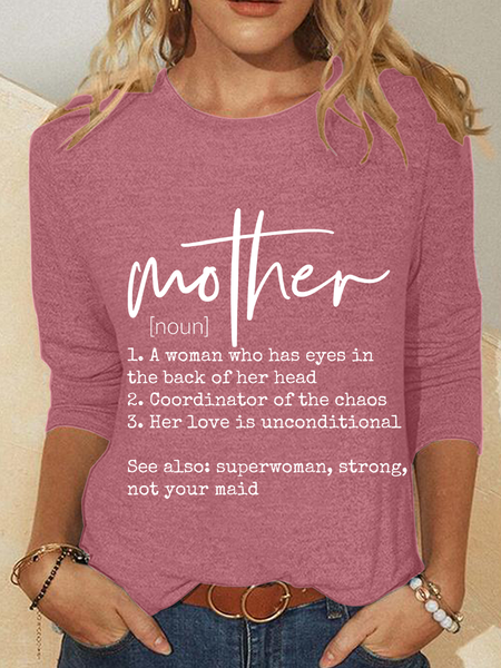 

Mother Definition Casual Long Sleeve Shirt, Watermelon, Long sleeves